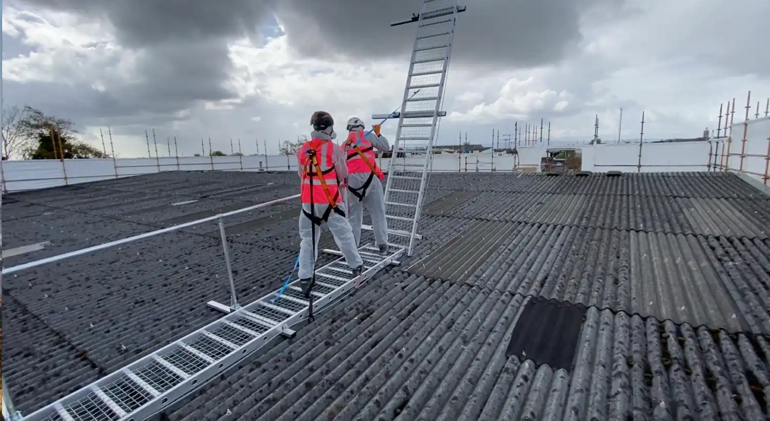 Commercial building undergoing asbestos inspection
